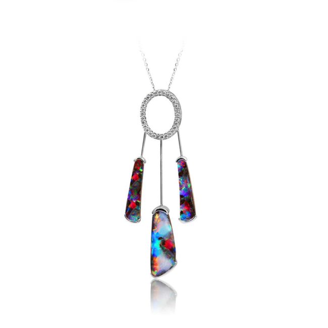 Boulder Opal Raindrops Pendant