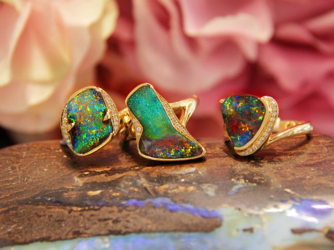 Boulder opal rings Sydney